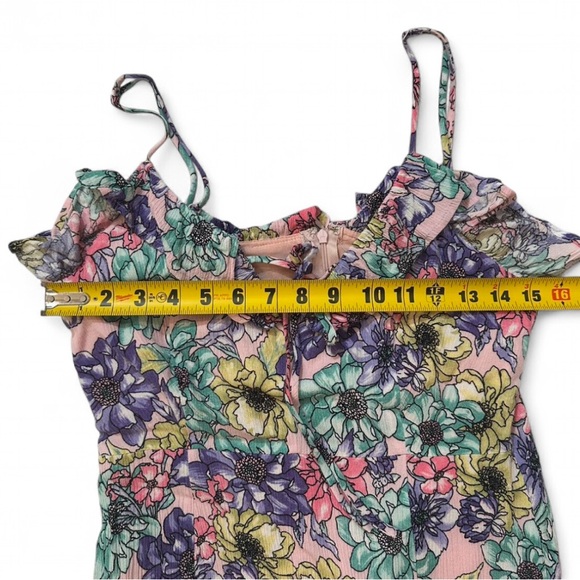 Lulus - Dynah Blush Pink Floral Maxi Dress with slit - Medium - Picture 10 of 12